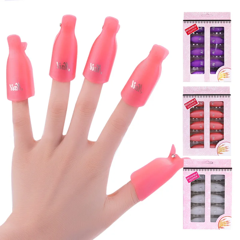 

10Pcs/Set Nail Art Unloading Clip, Unloading Set, Unloading Nail Glue Finger Cover, Nail Cover, Manicure Tool Nail Remover