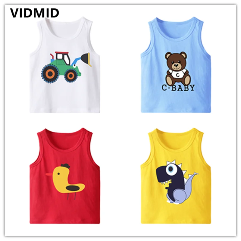 VIDMID/летние детские футболки для мальчиков и девочек Детские хлопковые майки без
