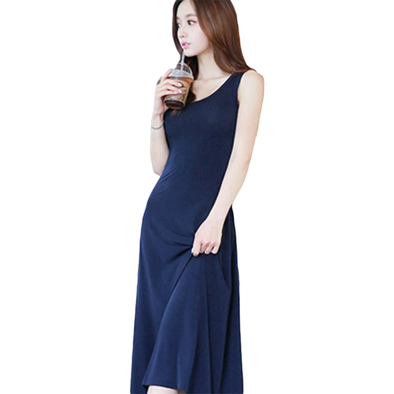 Женское винтажное платье без рукавов Повседневное на бретелях средней длины 4