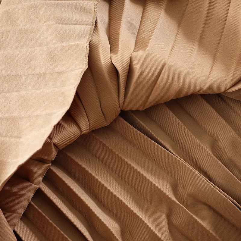 

Casual Blue/Khaki Loose Pleated Dress Women Peter Pan Collar Long Sleeve Autumn Midi Dresses Lady New Fashion Vestido Mujer 2020