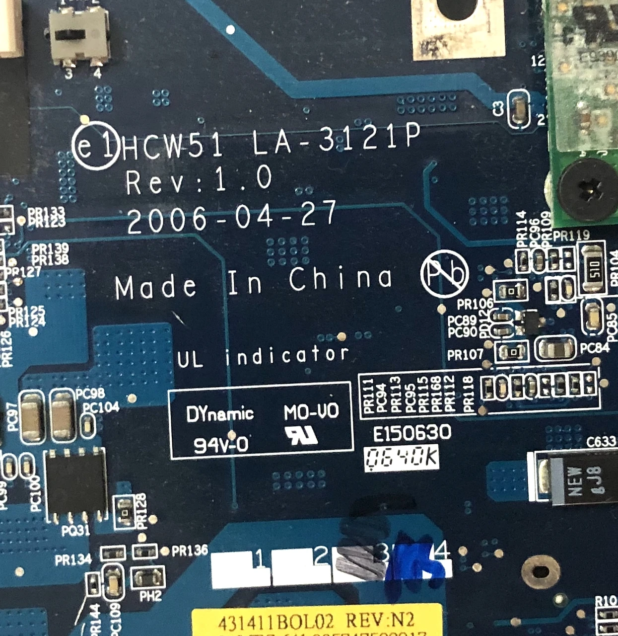Материнская плата MBABE02001 для ACER 5100 3100 5110 5510 материнская ноутбука HCW51 BL51 100%