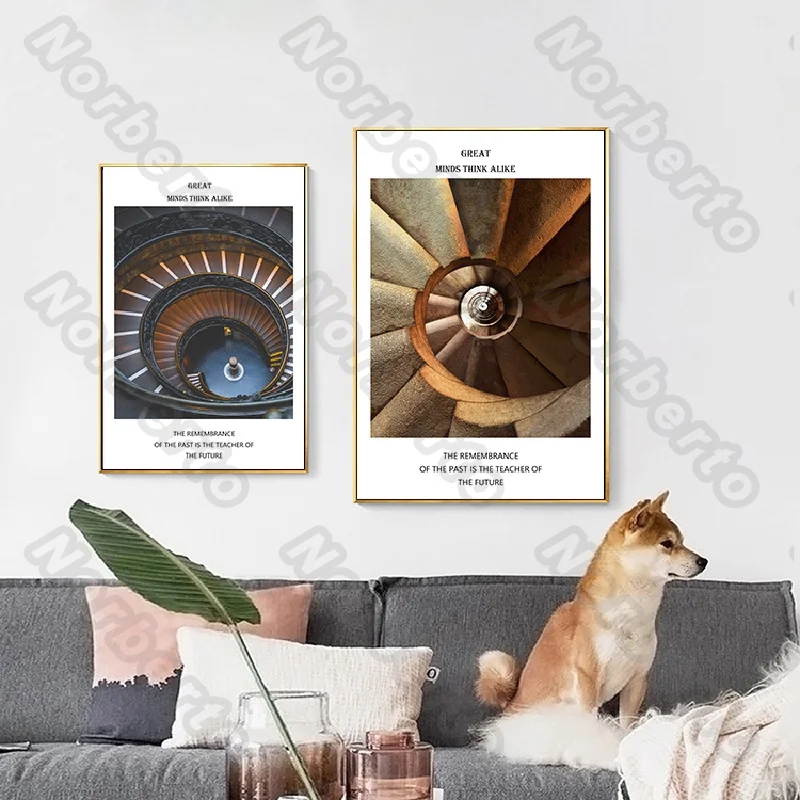 

Spiral Art Building Abstract Canvas Painting Wall Poster Painting Picture for Living Room and Bedroom Vintage Decoration