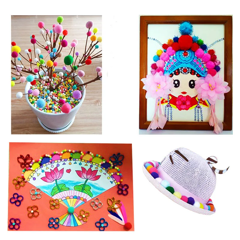 Разноцветные Мини Помпоны 20 мм ручные помпоны для творчества детские игрушки