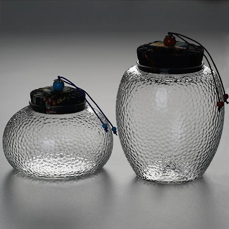 Кухонная Стеклянная банка для хранения Conister с тканевым покрытием еда чай кофе