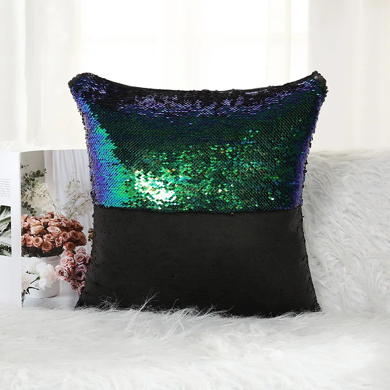 Cotton pillowcase creative color sequin sofa without core office waist pillow back cover Free Shipping | Дом и сад