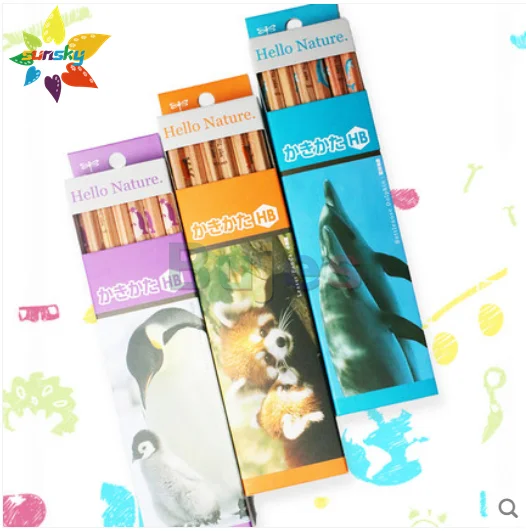 Tombow Hello Nature. 12 шт. карандаш с рисунком животных дерево деревянный столб свинец HB/2B