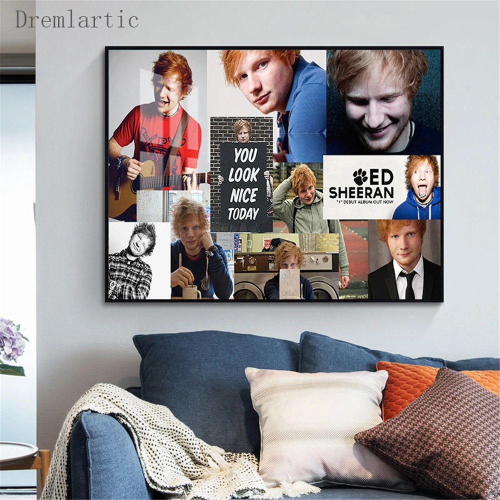 ED SHEERAN Canvas Poster Silk Fabric Modern Style Prints Party House Decor Room#20-1005-42-19