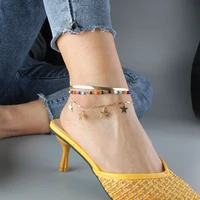 ummer bohemian style simple retro star anklet feet rice beads jewelry gifts barefoot new sandals accessories