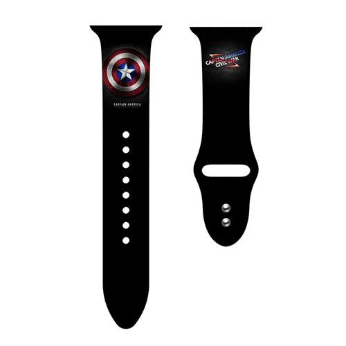 Captain America Мягкий силиконовый ремешок для Apple watch band 5 4 44 мм 40 мм Рождественский подарок с цветочным принтом наручный ремень iWatch 5 4 3 38 мм 42 мм ремешок для часов - Цвет ремешка: Captain America