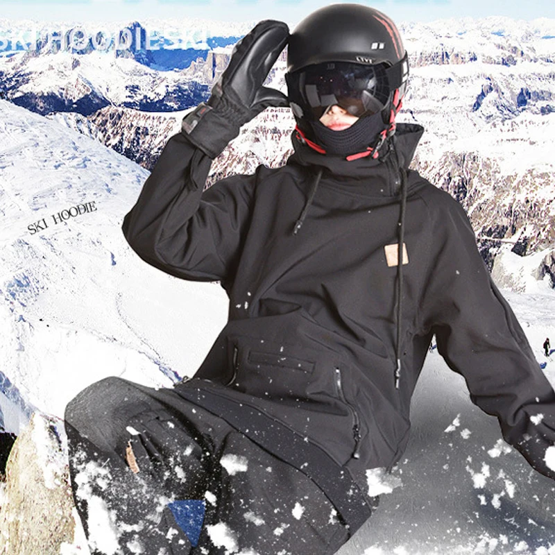 Зимняя Лыжная куртка унисекс с капюшоном водонепроницаемая для катания на лыжах