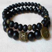 8mm obsidian gemstone beads buddhism meditation bracelet emotional diy buddhism elegant all saints day handmade christmas
