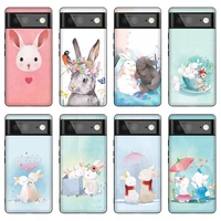 cute bunny rabbit case for google pixel 6pro 3 3a 4a xl soft silicone tpu phone cover for google pixel 4 5 4a 5a 5g pixel 6 pro