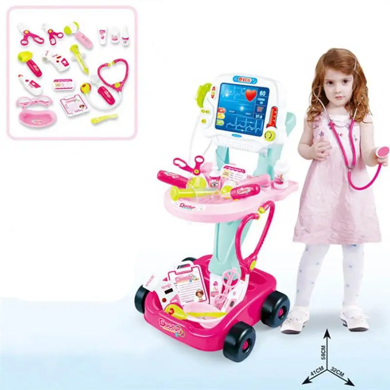 1pc Childrens Toy Set Educational Electric Electrocardiogram Simulation Medical Set Pretend Play Doctor Toy(Pink