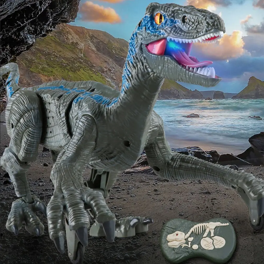 Dinosaurio teledirigido de juguete con luz LED para ni&ntilde;os, juguete de dinosaurio teledirigido de 2,4 Ghz con Control remoto inteligente, regalo para ni&ntilde;os-5
