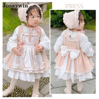 kids dress for girls baby party lolita style girls dress long sleeve patchwork wedding dress girl ball gown princess vestidos