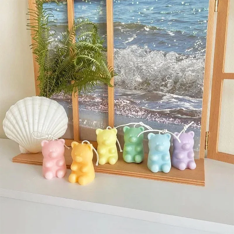 

Jelly Bear Candle Mold Korean Candle Silicone Mold Cute Bear Handmade Soap Mold Decorating Candle Mold