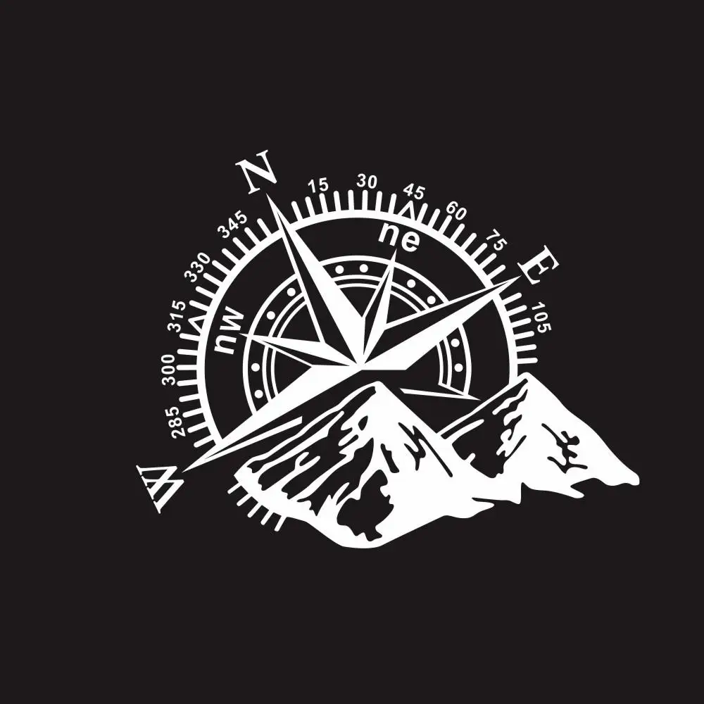 

3D Car Sticker decorative Compass Rose Navigate Mountain Offroad Waterproof Self-Adhesive Cover Decal KK15*15cm