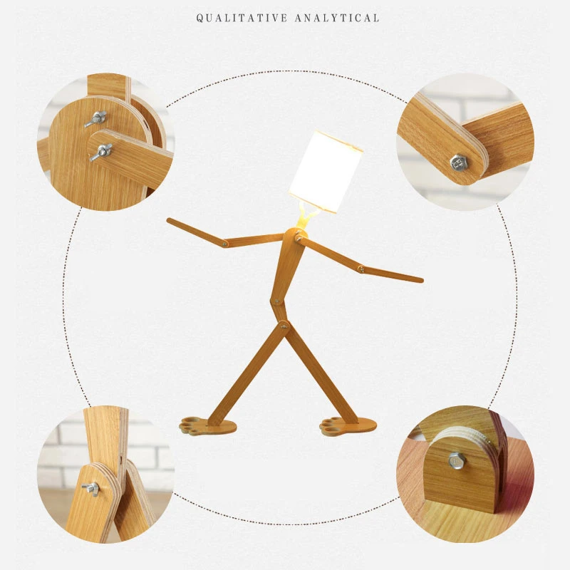 Современные DIY робот деревянный торшер стоячие лампы для гостиной спальни стойки