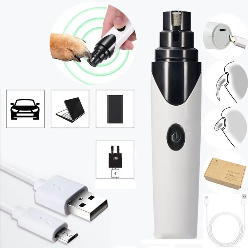 Домашние животные кошка собака usb зарядка ногти Шлифовальные машинки для ногтей тихие электрические собаки кошки лапы перезаряжаемые инструменты для ухода за ногтями триммер