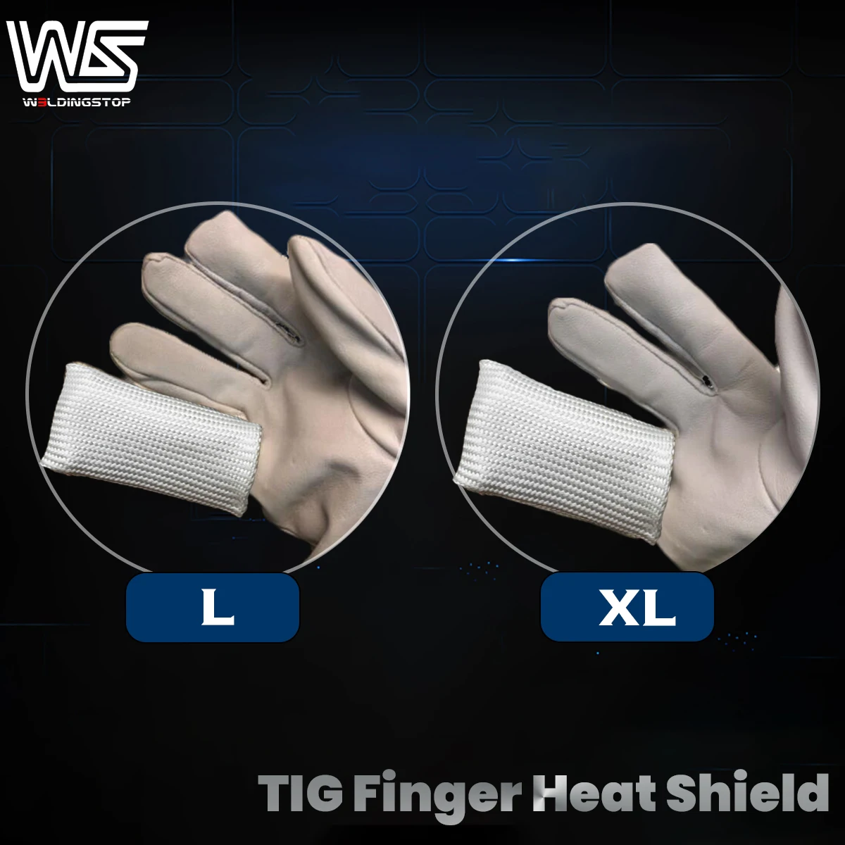 Теплозащитный кожух TIG для пальцев, теплозащитный кожух L / XL для TIG сварки, наконечники перчатки