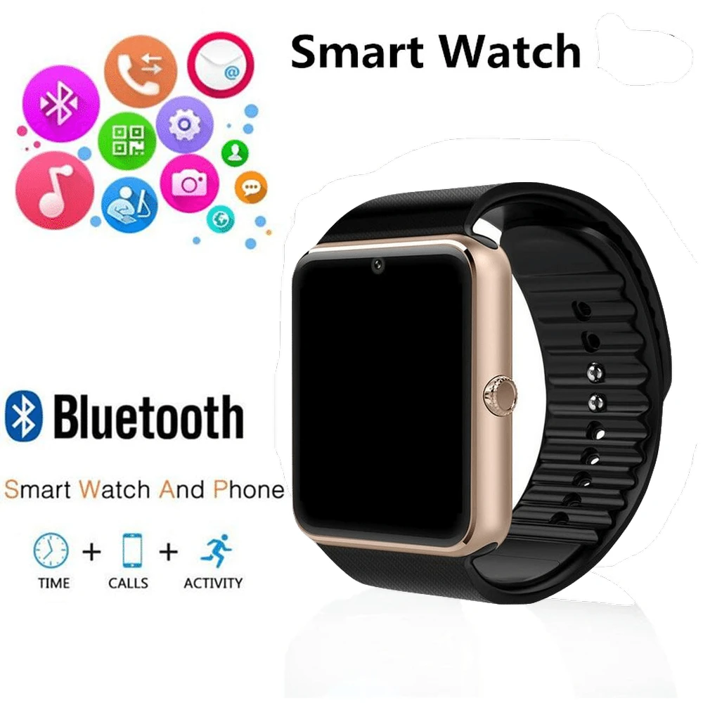 Смарт часы GT08 Plus мужские Bluetooth Android IOS фитнес с 2G GSM SIM TF карта камера для iPhone Samsung HUAWEI