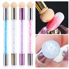 1 шт. двойная губчатая головка силиконовый штамп градиентная ручка для ногтей кисть блестящая ручка для гель-лака Цветущая штамповка SA944