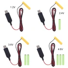 USB к 1,2 в, 2,4 В, 3,6 В, 4,8 В, USB-кабель для замены 1-4 шт. перезаряжаемых батарей 1,2 в Ni-MH NiCd AAA