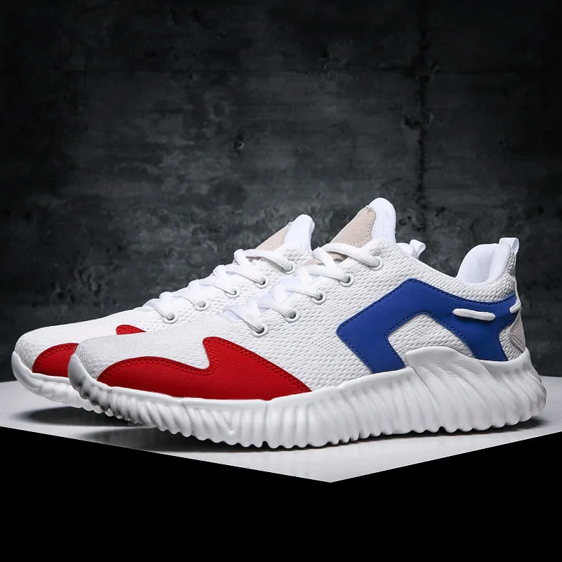 

Men Athletic Shoes Casual Shoes Man Fashion Mens Sports Leisure Sport For Breathable Sneakers Solid White Knitting Sapatos