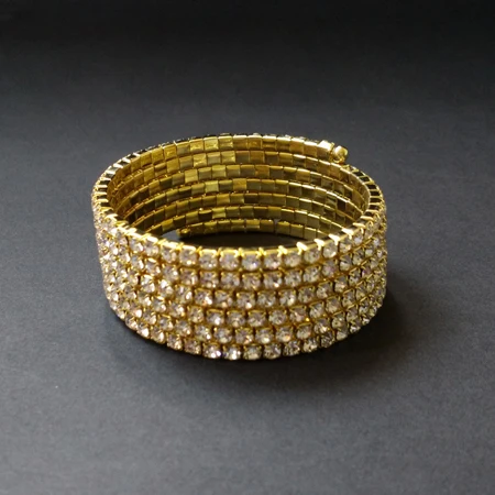 6rowGold TDQUEEN браслеты с серебряным покрытием Pulseiras браслет Кристалл Стразы многорядные Спираль браслет для женщин - Окраска металла: 6rowGold