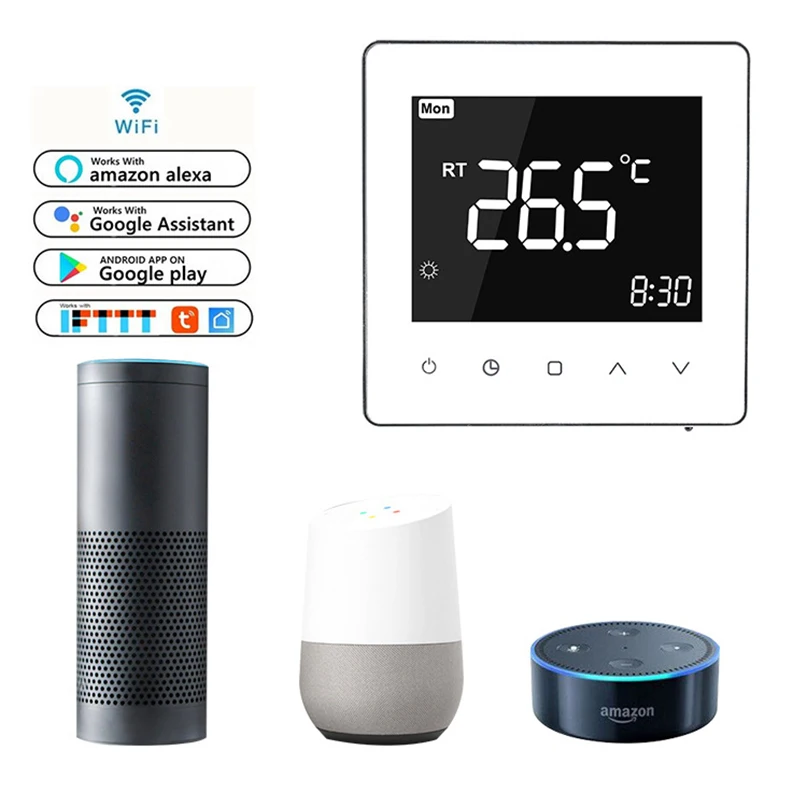 

WiFi Thermostat Temperature Controller for Water/Electric floor Heating Water/Gas Boiler Works with Alexa Google