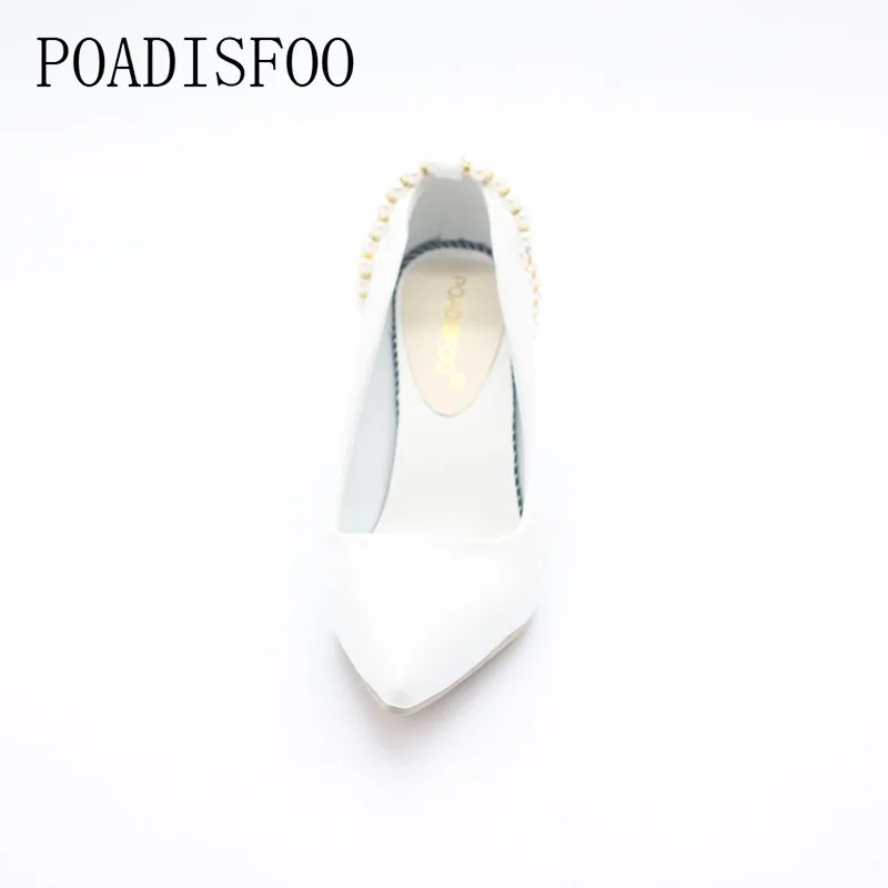 COWCOM 10cm Thin Heels Women Shoes Sexy Pointed White Pumps Pearl Sandals Ladies LSS-9996 | Обувь