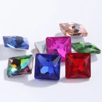 pipatian 8101214mm square glass stone clothes applique handicrafts accessory decoration jewelry crystal loose square stickers