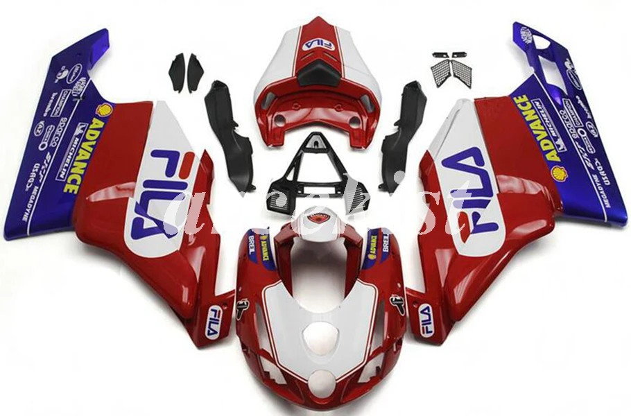 

НОВЫЕ комплекты обтекателей для мотоциклов из АБС-пластика, подходят для Ducati 749, 999, 2003, 2004, 749S, 999S, 03, 04, комплект кузова красного, синего цвета ...