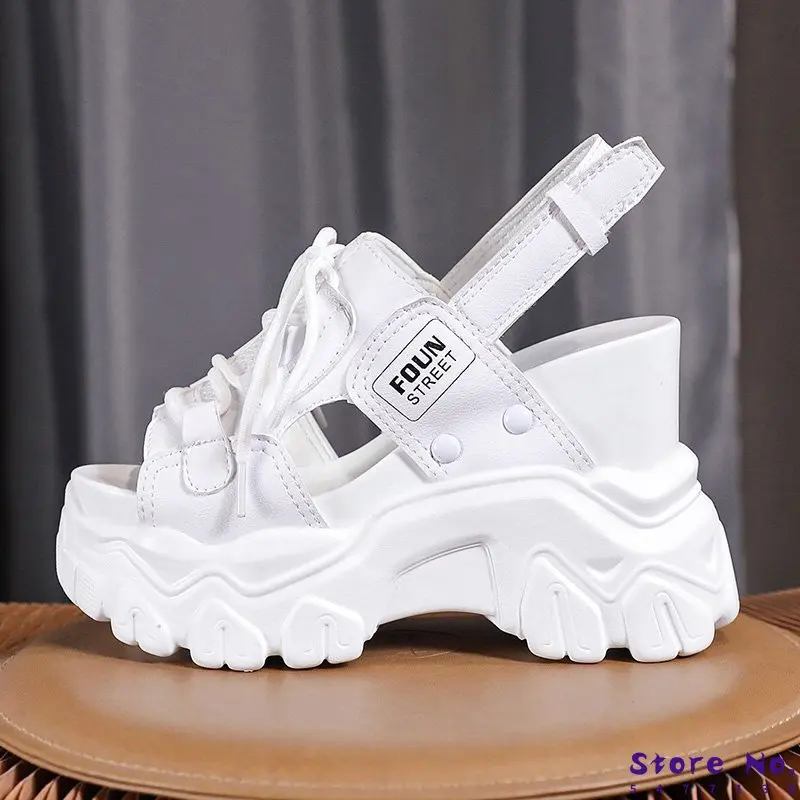 

Сандалии женские на платформе, открытый каблук 11 см, высокий каблук, массивная танкетка, лето 2021