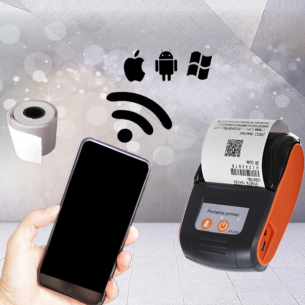 Мини 58 мм Bluetooth беспроводной Термальный чековый принтер для смартфонов Bill Machine Shop