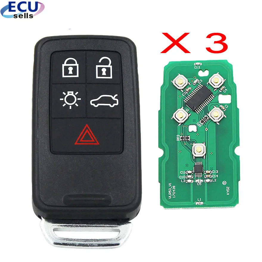 3 шт. * 5 кнопок смарт ключ дистанционного управления для Volvo XC60 S60 S60L V40 V60 434 МГц id46