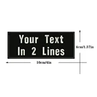 10x4 см, вышивка, 2 линии, индивидуальное название, значок в виде строчек, нашивка с помощью утюга или шапка