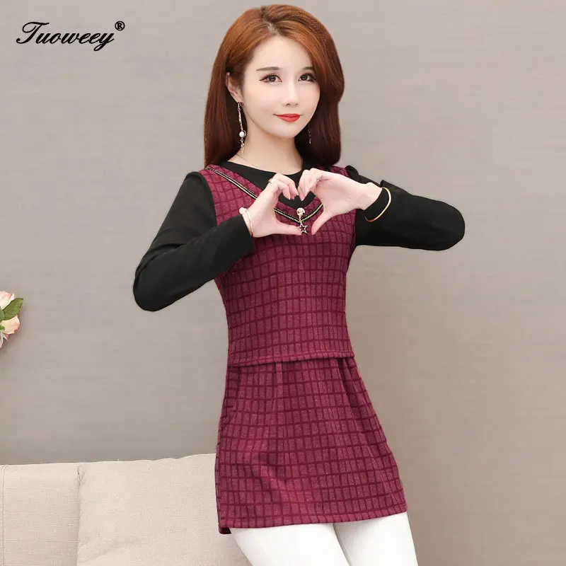 

2020 Fashion Clothing 4XL Plus Size Women Fashion Autumn Long Sleeve Career Patchwork Long Shirt Female Casual Elegant Tops