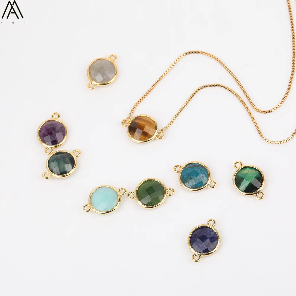 Random Sales Gold Color Round Natural Amethysts Quartz Labradorite Stone Beads Bracelcet Making DIY Jewelry Findings LY-46AMAJ | Украшения