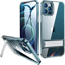 TORRAS Designed for iPhone 12 Pro Max Mini Case [Armor-Level Protection] with Adjustable Kickstand Slim Shockproof Clear Case