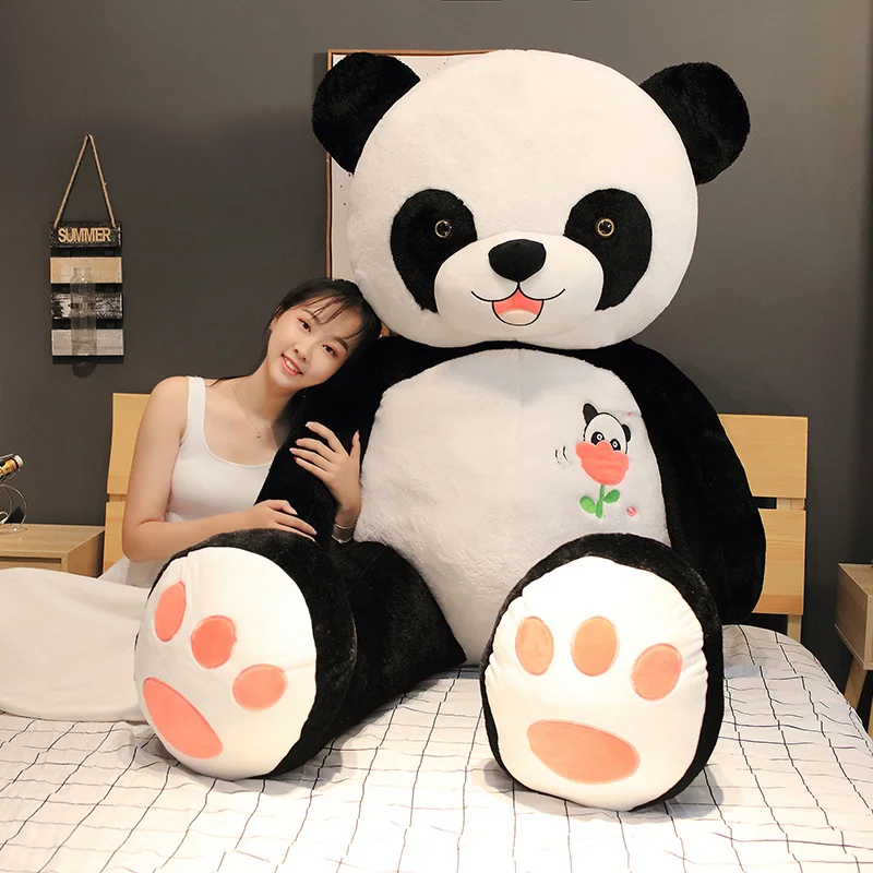 

Hot 60/80/100CM Cute Big Panda Doll Plush Toy Animals Pillow Kids Birthday Christmas Gifts Cartoon Toys Big Pillow On The Bed