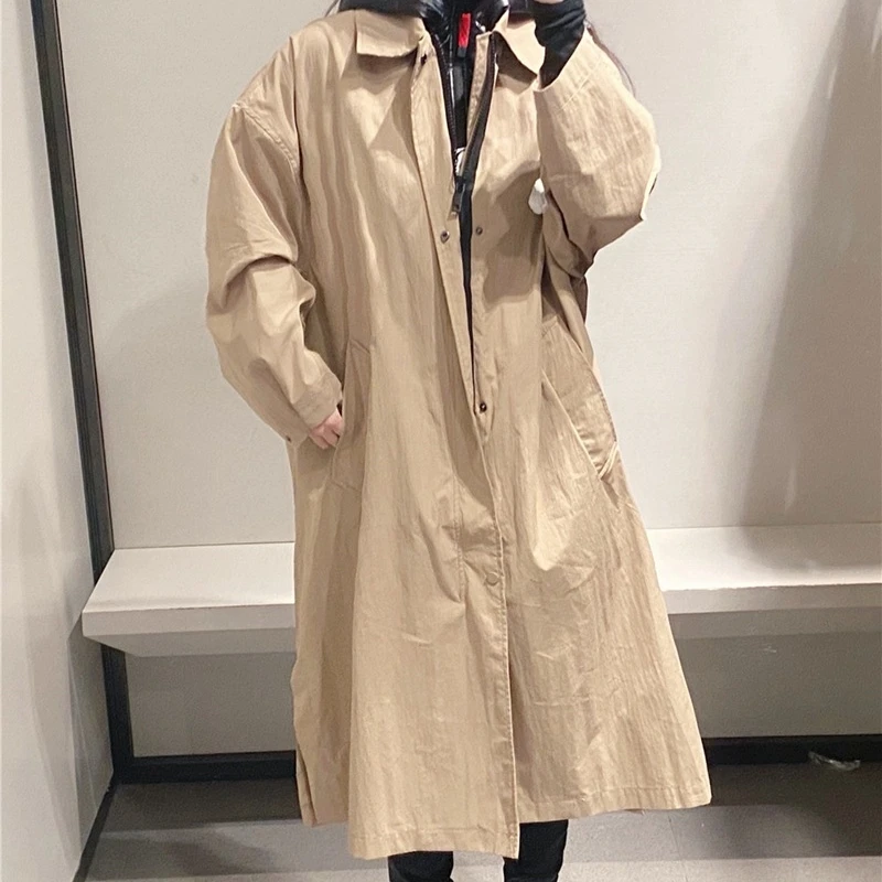 

YOSIBCD Women 2021 Fashion Two Pieces Sets Loose Trench Coat With Padded Waistcoat Thick Winter Female Outerwear Chic Overcoat