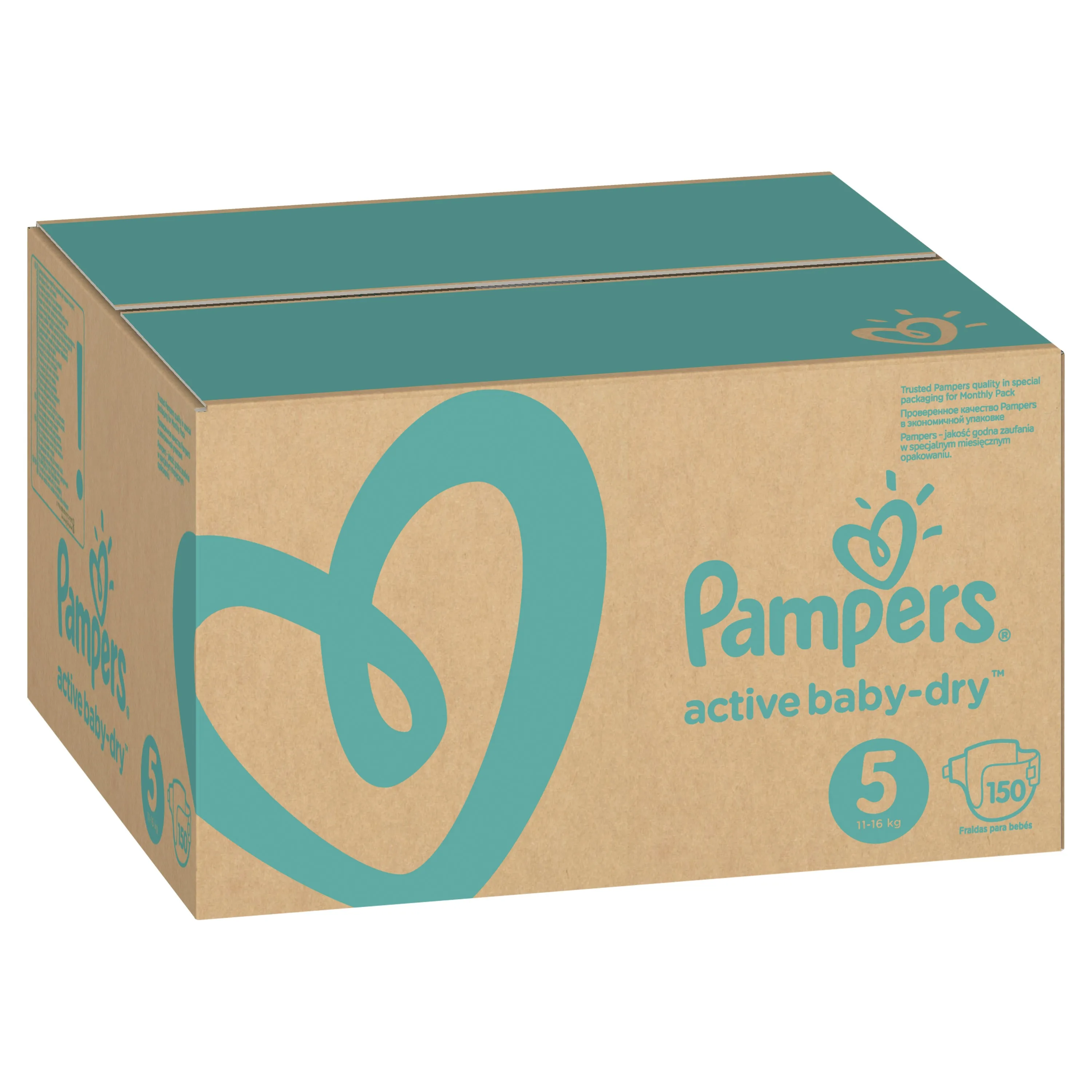Diapers Pampers Active Baby-Dry 11-16 kg size 5 150pcs. diapers diaper pampers papers for children girls boys babies | Мать и ребенок