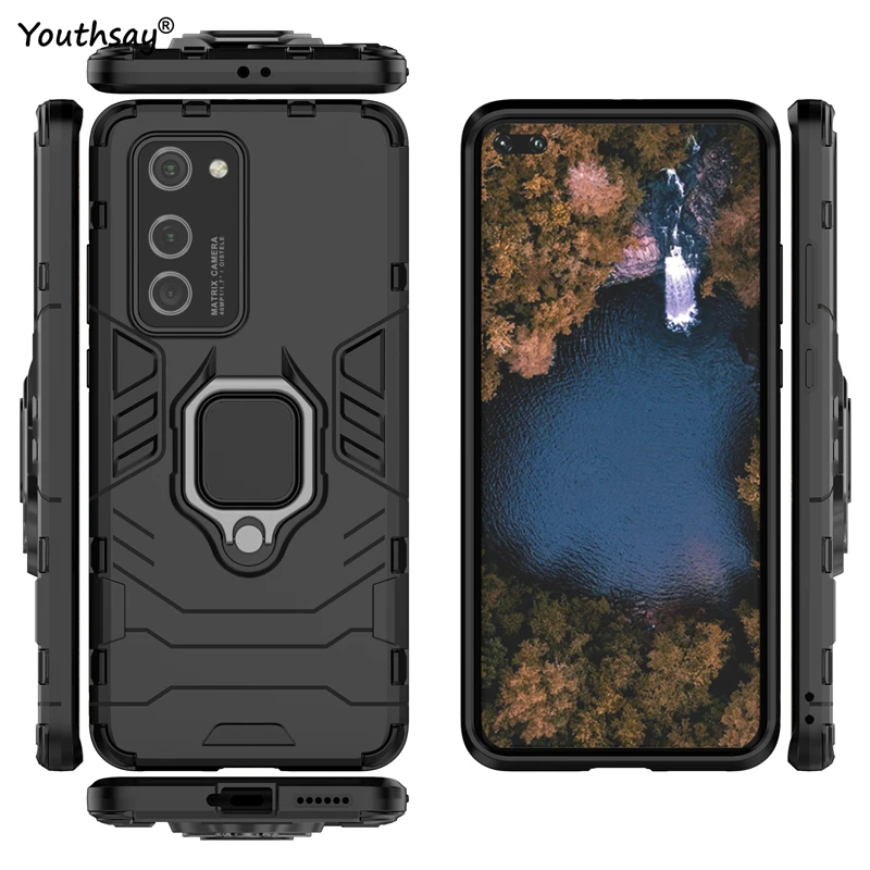 

Protective Case For Huawei P40 Pro Case For Huawei P40 Pro Cover Armor Shell Fundas Finger Ring Stand Cover For Huawei P40 Pro