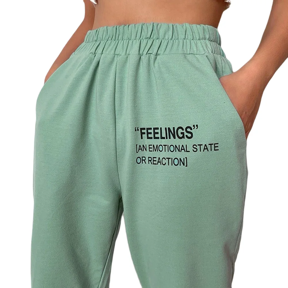

2021 Letter Print Baggy Joggers Sweatpants Women High Waist Loose Street Hip Hop Casual Sports Pants Harem Trouser