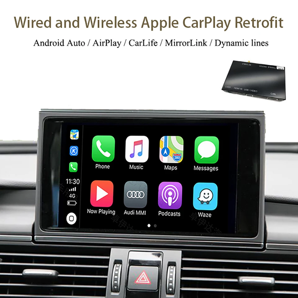 Беспроводная зеркальная камера заднего вида Apple CarPlay для Audi A4 A5 A6 A7 A8 Q5 Q7 2010-2015 MMI 3G/3G