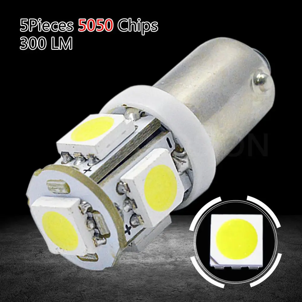 2шт Высокое качество BA9s DC 6v Предупреждение льные огни 1W T4W 5050 5SMD светодиодные