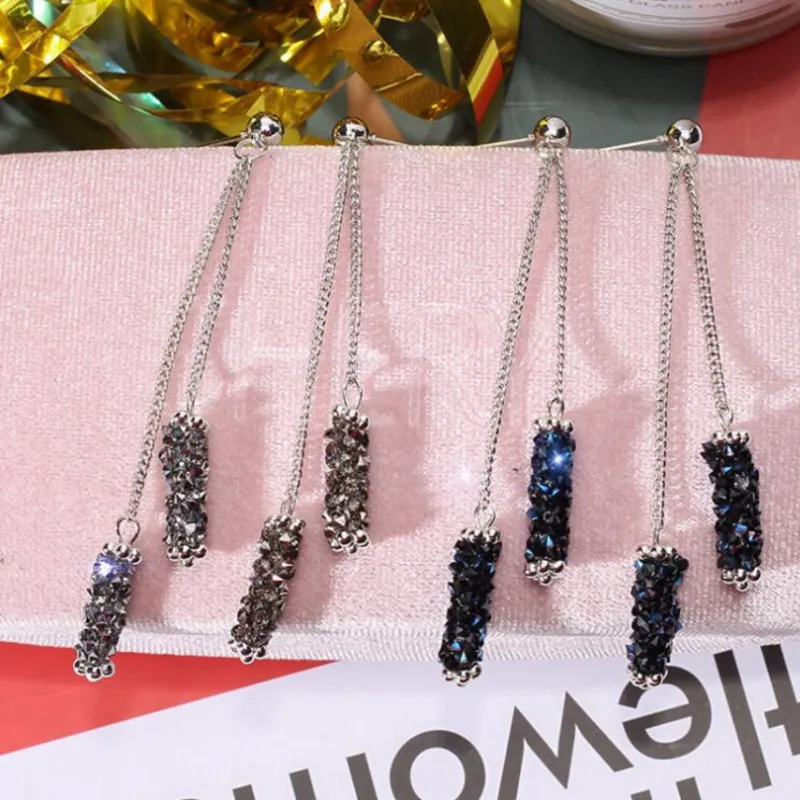 Женские сережки подвески с серебряным покрытием длинные висячие серьги