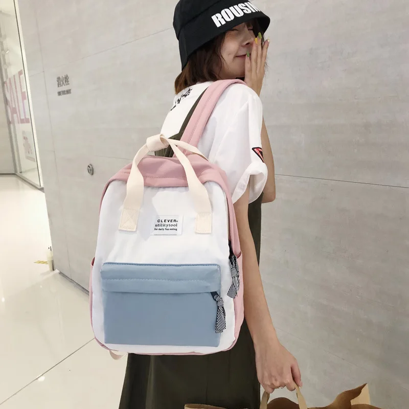 Холщовый Рюкзак для девочек-подростков школьная сумка простой дорожный рюкзак в