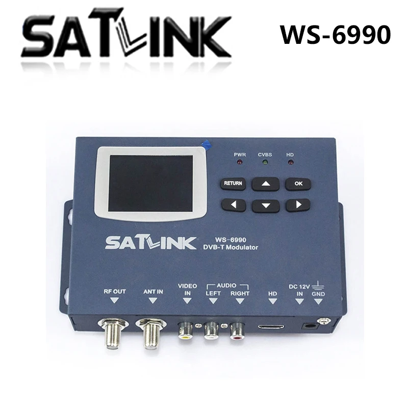 [Подлинный] SATLINK WS 6990 1route DVB T модулятор WS6990 HD 1080p с AV/HDIM out put|Спутниковое ТВ| |